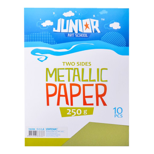 JUNIOR-ST - Dekorációs papír A4 Metallic világoszöld 250 g