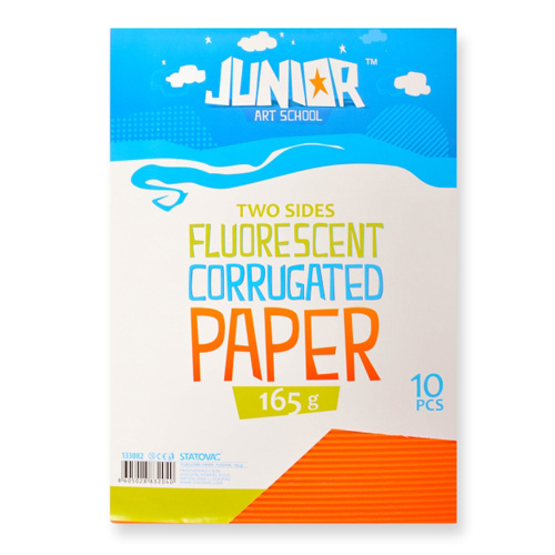 JUNIOR-ST - Dekorációs papír A4 Neon narancssárga hullámos 165 g