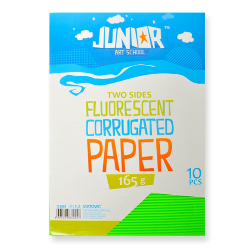 JUNIOR-ST - Dekorációs papír A4 Neon zöld hullámos 165 g