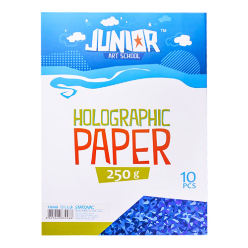 JUNIOR-ST - Dekorációs papír A4 holografikus kék 250 g