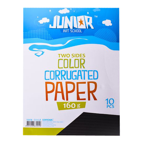 JUNIOR-ST - Dekorációs papír A4 hullámos fekete 160 g