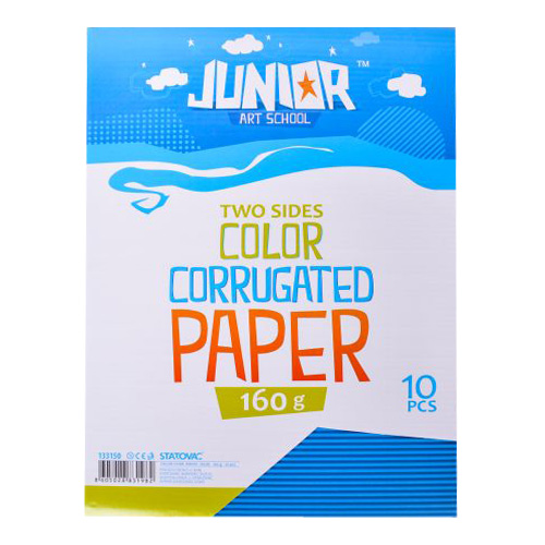 JUNIOR-ST - Dekorációs papír A4 hullámos kék 160 g