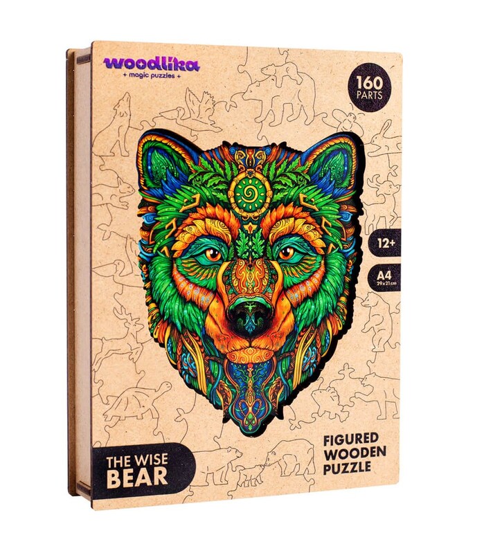 PUZZLER - Fából színes rejtvények- Bölcs medve