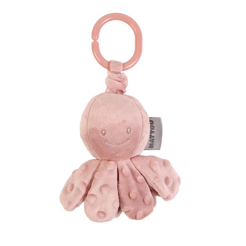 NATTOU - C gyűrűn vibráló polip dusty pink 20 cm Lapidou