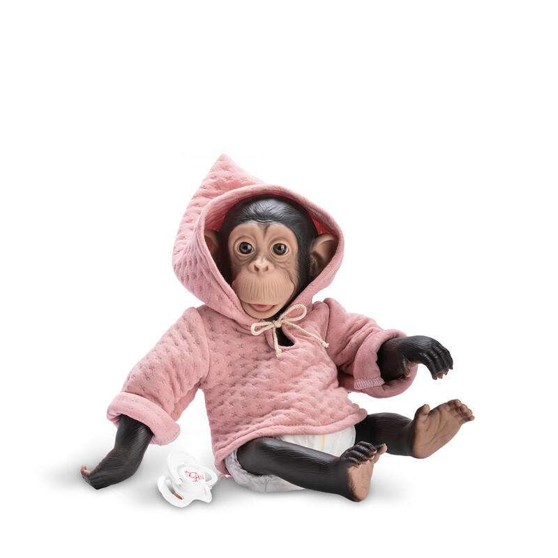 RAPPA - Realisztikus baba Asivil Spanyolországi csimpánz Lola rózsaszín 35 cm