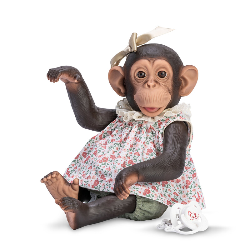 RAPPA - Realisztikus baba Asivil Spanyolországi csimpánz Lola virág 35 cm