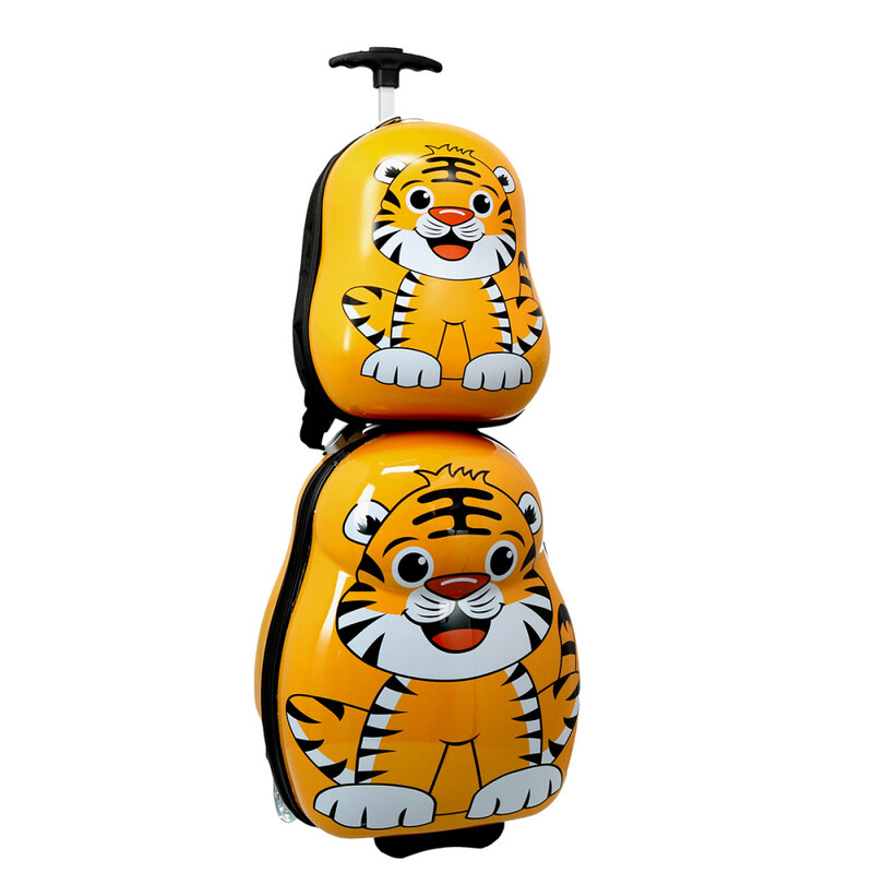 SPIRIT - Utazási gyermek bőrönd kerekeken + hátizsák (2 az 1-ben) TIGER