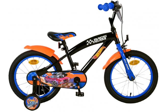 VOLARE - Hot Wheels gyerek kerékpár - fiúk - 16 hüvelykes - fekete narancssárga kék