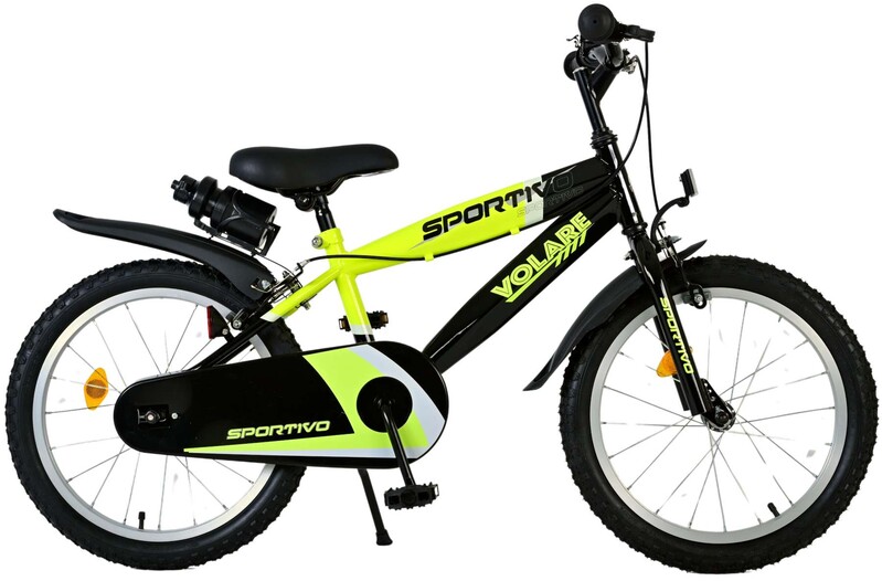 VOLARE - Sportivo gyerek kerékpár - Fiúk - 18 hüvelykes - Neon Yellow Black - Két kézifék